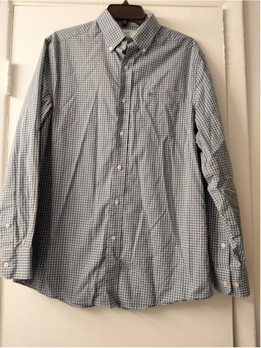 SOUTHERN TIDE MENS BUTTON UP SHIRT SIZE M BLUE WHITE PLAID CLASSIC FIT COTTON
